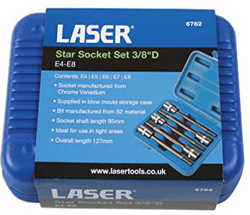 Laser 6782 Long Series Star Socket Set 3/8D 5pc