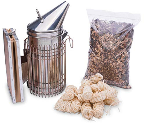 Imker Smoker Set M - Smoker, Rauchstoff, Bio-Anzünder