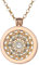 Morella Halskette Damen Gold 70 cm Edelstahl mit Amulett und Coin 33 mm in Schmuckbeutel Blüte Zirkonia Gold