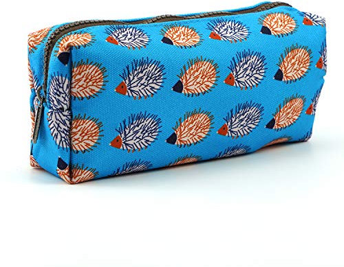 Igel-Federmäppchen, Leinen, Stifttasche, Schreibwarenetui, Make-up-Tasche, Gadget-Tasche, Igel-Motiv.