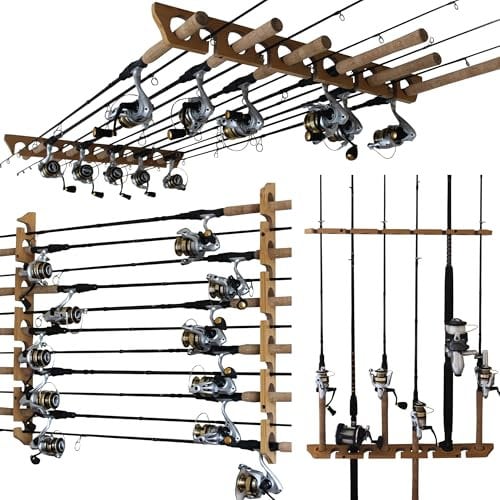 Rush Creek Creations 11 Fishing Rod Storage Rack and Wall or Ceiling Rod Holder,3 in 1, 11