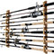 Rush Creek Creations Fishing Storage Rack and Wall or Ceiling Rod Holder 11 Angelruten-Aufbewahrungsregal und Wand-oder Deckenrutenhalter, Helle Holzmaserung, 3 in 1