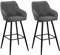 Barstuhl 2er Set Grau in modernem Look Polsterbezug Barhocker Darien