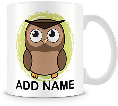 MUGGZ Owl Mug - Personalised Cup with Name - Gift for Kids – Custom Funny Coffee Mug – Unique Gift for Friends & Family