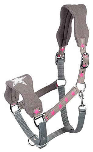 PFIFF 102554 Halfter Sternchen, Kunststoff Polarfleece Bestickbar, Grau, Cob