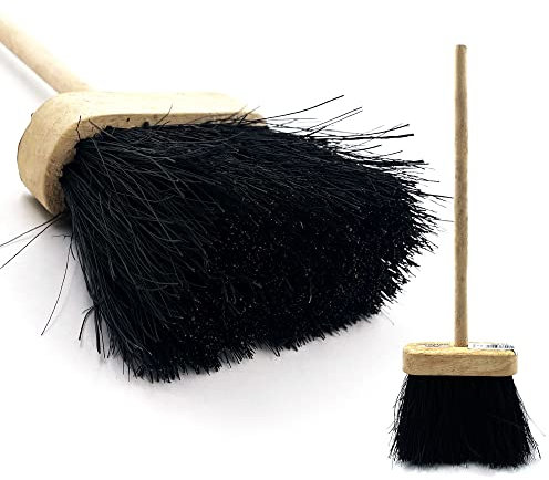 Newman and Cole Brosse de nettoyage compacte pour la cheminée et la maison avec poignée en bois et poils serrés et doux 36 cm