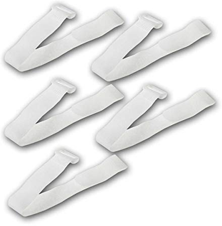 Kabelbinder Klettband Klettverschluss mit Öse 30cm lang 2cm breit Sicheres Verstauen von Kabel und Leitungen 5er Pack Weiß