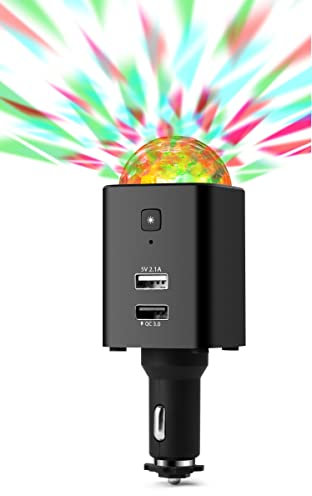 Technaxx Mini Discokugel für´s Auto, kleiner Disco Ball mit Led, Party Licht, USB, Disco Licht für unterwegs im Auto, Ladefunktion für Ihr Handy, TX-159, 20 x 9 cm