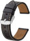 BISONSTRAP Uhrenarmband 22mm, Premium Leder Uhrenarmbänder für Herren und Frauen-Schwarz/Silberne Schnalle