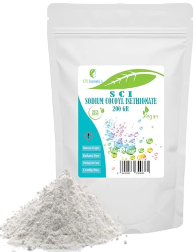SCI Sodium cocoyl isethionate – 200 Gr - wird in verschiedenen Badezusätzen verwendet und ist für empfindliche Haut geeignet (200 Gr)