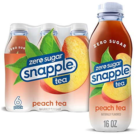 Diet Snapple Peach Tea, bottiglia di plastica riciclata da 473 ml, confezione da 24