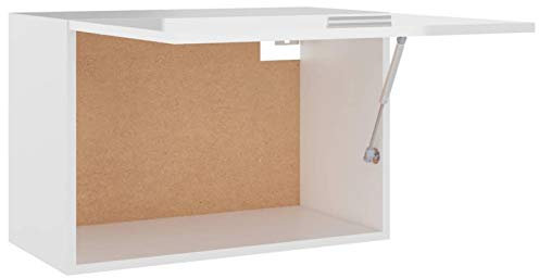 Tidyard Hängeschrank Küchenschrank Küchenzeile Einbauküche Küchenmöbel Oberschrank Hochglanz-Weiß 60x31x40 cm Spanplatte