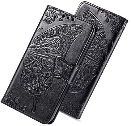 BRAND SET Hülle für Samsung Galaxy M21 2021 Handyhülle Leder Wallet Tasche Cover Retro Muster Design Samsung Galaxy M21 2021 Klapphülle Handytasche Schutzhülle für Samsung Galaxy M21 2021-Schwarz