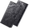 BRAND SET Hülle für Samsung Galaxy M21 2021 Handyhülle Leder Wallet Tasche Cover Retro Muster Design Samsung Galaxy M21 2021 Klapphülle Handytasche Schutzhülle für Samsung Galaxy M21 2021-Schwarz