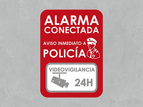 Oedim Señal de Alarma Conectada Roja, 21x29,7cm, Señaletica en Material PVC de 3mm, Duradera y Económica
