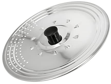 Tapadera Multiusos Acero Inoxidable Ø 28 cm. Uso Tapa Anti Salpicaduras y Escurridor. Tapadera Adpatable Diferentes Medidas