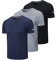 HUAKANG 3er Pack Sport Tshirts Herren Funktionsshirt Sportshirt Schnelltrocknend Atmungsaktiv Sport Shirt Männer Laufshirt Kurzarm Trainingsshirt Herren(520-Black Gray Navy-XL)