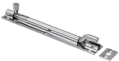 Merriway BH07727 Heavy Duty Swan Necked Door Barrel Bolt With Backplate, Bright Polished Stainless Steel 150mm