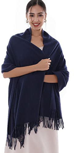 RIIQIICHY Women Scarf Navy Pashmina Shawls and Wraps for Wedding Ladies Winter Scarves