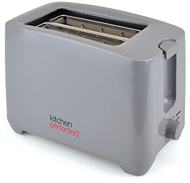 Kitchen Perfected® 2 Slice Extra Wide Slot Toaster - 750W - 7 Browning Levels - High Lift Eject Function - Centralistaion for even cooking - Removable Crumb Tray - E2020GR - Anthracite Grey