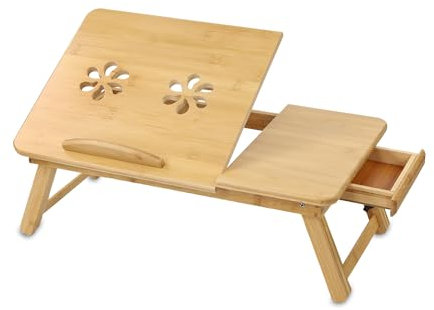 Table pour Ordinateur Portable Table de lit Plateau de lit 50x30 cm - Support pour Ordinateur pour lit ou canapé réglable en Hauteur