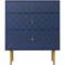 Montary Kommode mit 3 Schubladen, Schrank Sideboard Highboard für Schlafzimmer küchen Wohnräume, Schubladenkommode FSC®-Zertifiziertem, Schubladenschrank Marineblau (Blau)