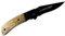 Canif avec cran d'arrêt manche en bois et lame noire gravée - Cadeau original - Couteau personnalisable