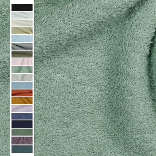 VmG-Store Frottee Stoff Meterware 15 Farben zum Nähen Bademantel Frotteestoff 145cm Breite (040 I Mint)