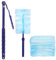 JEBBLAS Plumeau jetable bleu comprenant 1 manche long, 1 poignée courte et 20 recharges de plumeau, kit de dépoussiérage électrostatique, kit de démarrage robuste avec poignée d'extension