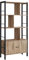 VASAGLE Bücherregal, Bücherschrank mit 4 offenen Regalebenen, Regal, Standregal, geräumiger Wohnzimmerschrank, Küche, Büro, Stahlgestell, Industrie-Design, Kamelbraun-tintenschwarz LBC022B50