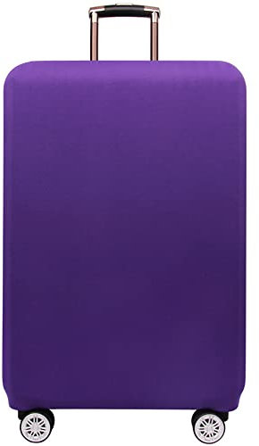 Hiseng Elastisch Kofferhülle Kofferschutzhülle Einfarbig Reisekoffer Hülle Luggage Cover Spandex Kofferschoner Abdeckung Waschbar Gepäck Abdeckung (Lila,L (25-28 Zoll))