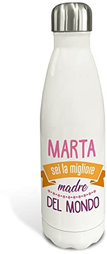 Borraccia personalizzata. Bottiglia personalizzata. Bottiglia in acciaio inox. Bottiglia termica a doppio strato. Senza BPA. 500ml e 750ml. Festa della mamma. Migliore madre