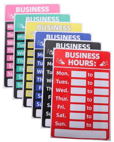 STOBOK Cartello Orario Apertura Aperto Chiuso Cartello Orario Orario Di Lavoro Adesivi Orari Di Apertura Cartelli Adesivi Aperto Chiuso Cartelli Per Porta Vetrina Negozi Ristoranti Bar