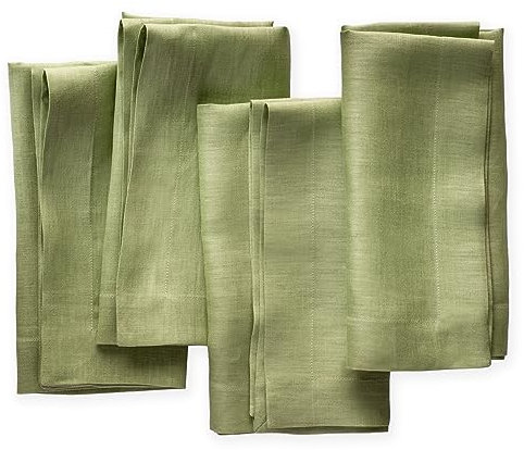 Leinenservietten, 50,8 x 50,8 cm, 100 % Leinen, olivgrün, 4 Stück, Stoffservietten, waschbar mit gehrten Ecken, für Frühling, St. Patricks Day und Ostern