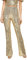 Yassiglia Glitzer Hose Damen Wide Leg High Waist Hose mit Pailletten 70er Elegante Schlaghose Stretch Hosen für Club Party Fest Tanzen (Golden, S)