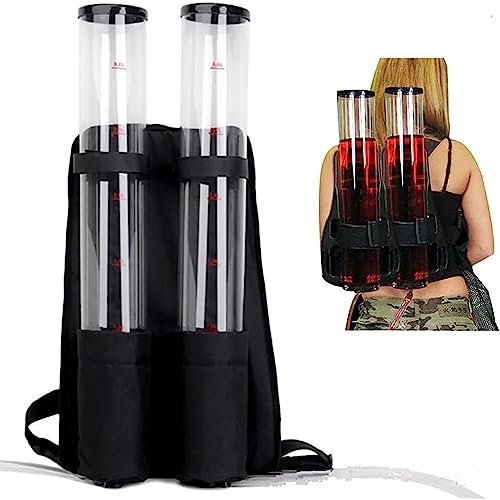NGARY Doppeltank-Rucksack-Getränkespender, 3+3-Liter-Bier-Rucksackspender, Tragbarer Dual-Fass-Getränkeflüssigkeitslikör Mit Rucksackdesign Und 2 Auslässen, Für Bar-Partys Im Freien