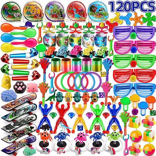 AmyBenton Kindergeburtstag Mitgebsel Set, Gastgeschenk Kindergeburtstag, Give Aways Kindergeburtstag, Goodie Bag Kindergeburtstag, Kleinspielzeug für Pinata Füllung Mädchen Jung 120 Stück