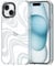 MOSNOVO Case for iPhone 15, [Buffertech 6.6ft Military-Grade Drop Protection] [Anti Peel Off Tech] Clear TPU Bumper Phone Case Cover Design - White Swirl