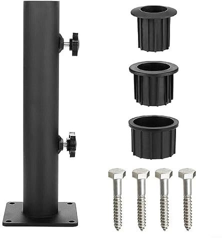 DAZZLEEX Pied de parasol universel rond en béton pour terrasse, extérieur, noir, diamètre 50 cm