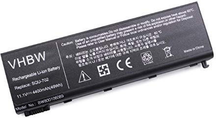 vhbw Akku kompatibel mit LG Xnote E510, E510-G.APTGZ, E510-L.A1TCT, E510-L.A1TDT, E510-L.A202E Notebook (4400 mAh, 11,1 V, Li-Ion)