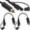 Xiatiaosann Prise DIN Powerlet vers connecteur adaptateur SAE, prise SAE 12 V-24 V vers prise SAE avec câble d'extension anti-poussière pour BMW moto (lot de 2, 35 cm)