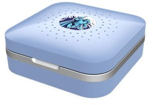 flow-med dry-care UV - Trockenbox für Hörgeräte - UV-C-Licht - Automatische Abschaltung - Prozesssteuerung durch Mikroprozessor - Aufbewahrungsbeutel - Auch für Kinder - Individuell anpassbar - Blau