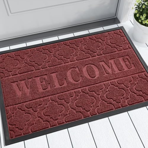 Yimobra Fußmatten – rutschfeste, waschbare, Strapazierfähige Türmatte für Haustüren, Flur, Büro – Rot, 75 x 43 cm – ideal für außen und innen.