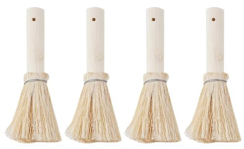 Zliger Cepillo de Limpieza de Cocina 4 Piezas, Cepillo Lavavajillas El Pelo Marrón Natural de Coco Ecológico es Adecuado para Ollas Sartenes y Fregaderos