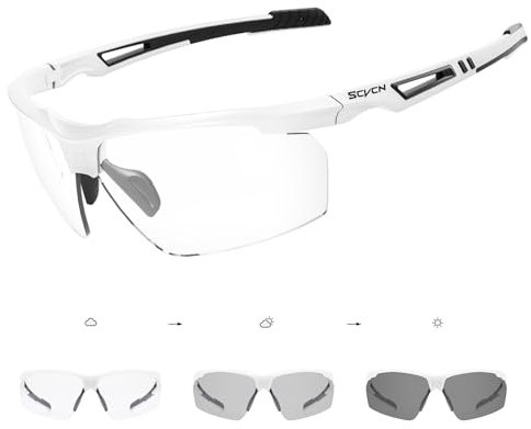 SCVCN Photochromatische Selbsttönend Fahrradbrille Herren Damen Sportsonnenbrille Klar Radsport Radfahren MTB Radbrille Laufen Volleyball Tennis Autofahren Angeln Softball Bergsteigen Golf Wandern 05