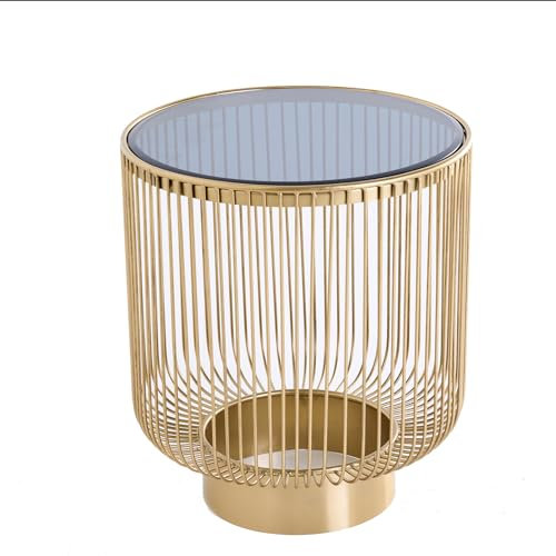 Riess Ambiente Filigraner Design Beistelltisch Variation 50cm Gold Schwarzglas Handarbeit, hochwertiger Couchtisch für Dein Wohnzimmer