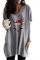 OMZIN Frauen Weintasse Weihnachtsmütze Grafikdruck Pailletten Print Sweatshirt Pullover Sweatshirts Mittelgrau XL