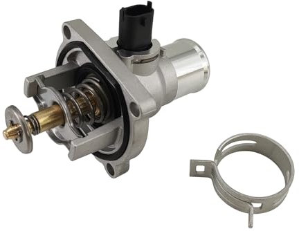 temproad Engine Coolant Thermostat Housing Assembly With Clamp Compatible With For Insignia Meriva Zafira Astra 96984104