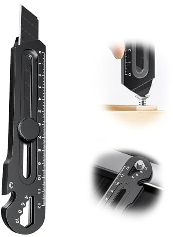 Schweres Mehrzweck Gebrauchsmesser, 2024 Profi Cuttermesser, Edelstahl Universalmesser, Multifunktionales Mehrzweck Teppichmesser Druckguss Cutter Messer (3, Schwarz)