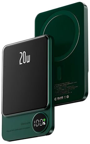 PULSE® Nuova Batteria Esterna Magnetica Senza Fili 5 000 mAh - Ricarica Rapida per iPhone e Samsung - Compatibile con MagSafe e Induzione - Schermo LED - Design Compatto e Leggero